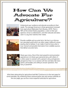 Agricultural advocacy flyer page three